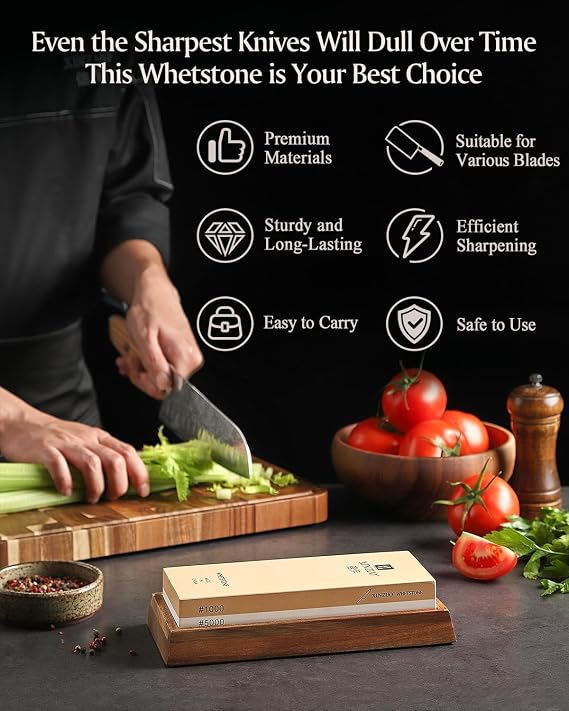 XINZUO Double-Sided Grit Sharpening Stone 1000/5000 Set of 5 Pieces