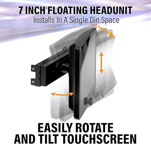 Vista 4 de Planet Audio P70CPA-F Estéreo para automóvil - Apple CarPlay, Android Auto, Single Din, pantalla táctil de 7 pulgadas, Bluetooth, sin reproductor