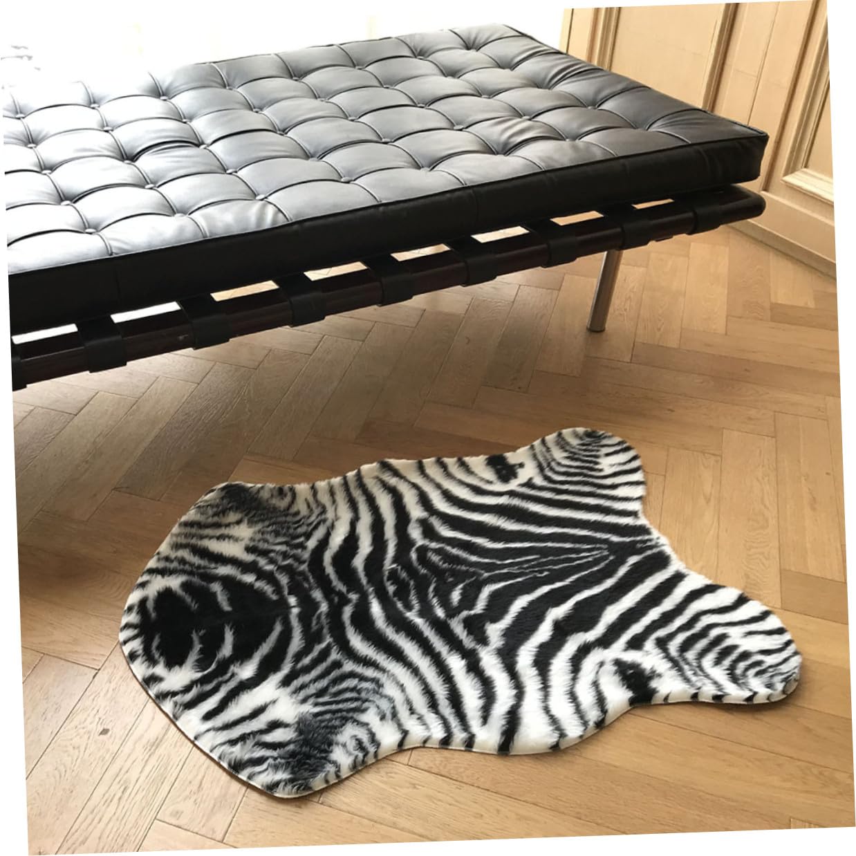 FischföRmiges Zebra-Teppich Bodenkissen rutschfeste Anti-Rutsch-Bodenmatte Weiche Hausmatte FüR Badezimmer KüChe Und Wohnzimmer