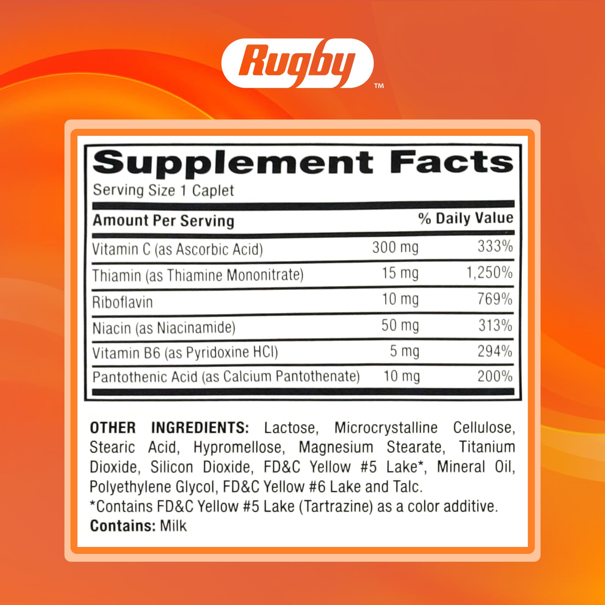 Rugby Vitamin B Complex with Vitamin C, Gluten-Free, 130 Caplets — Amazon image 8