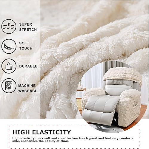 Vista 16 de Eco-Ancheng Fundas reclinables de 4 piezas, fundas para sillas reclinables, fundas elásticas para sofá reclinable, fundas ajustables antideslizantes