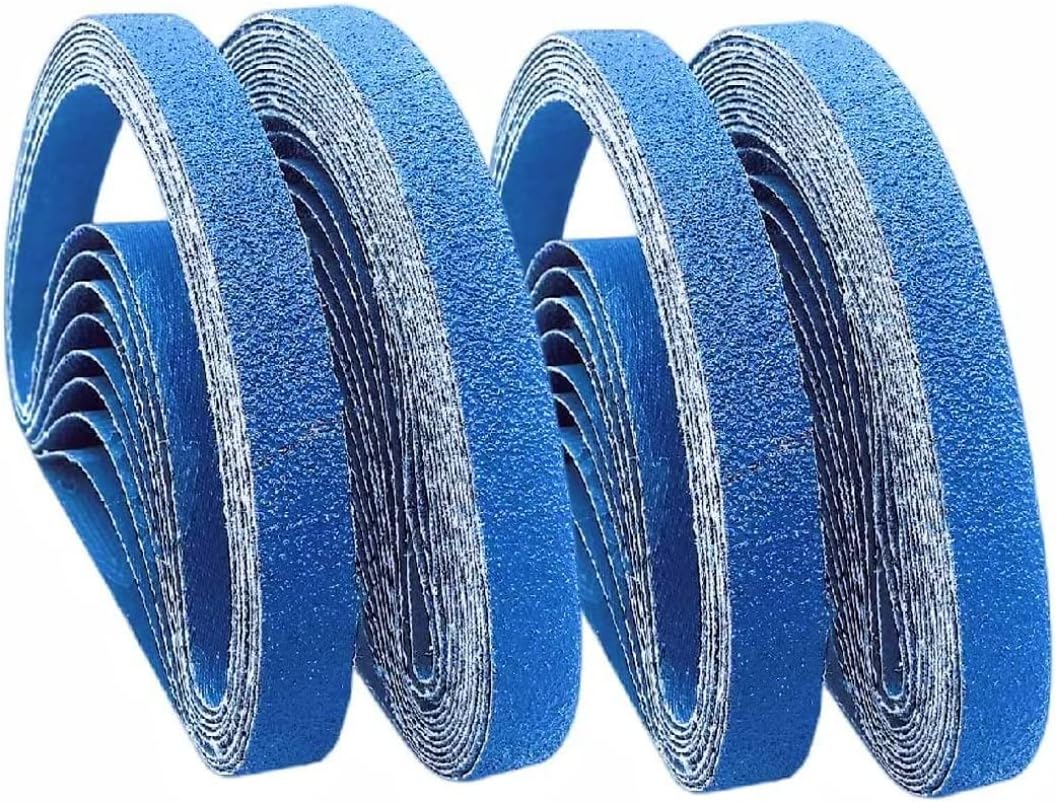 Lot De 20 Bandes Abrasives Pour Ponceuse à Bande 75x457mm - Grains 40/60/80/120/180 - Corindon Pro