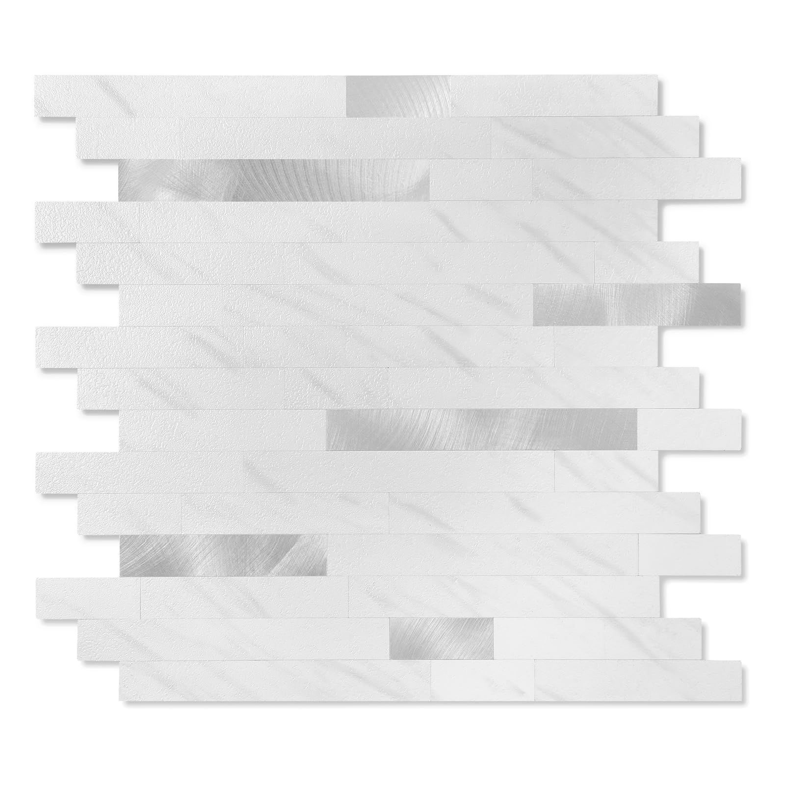 Yipscazo 20 Sheets Peel and Stick Stone Metal Tile Backsplash, Stick on Tiles for Backsplash Kitchen Bathroom, Laundry Room