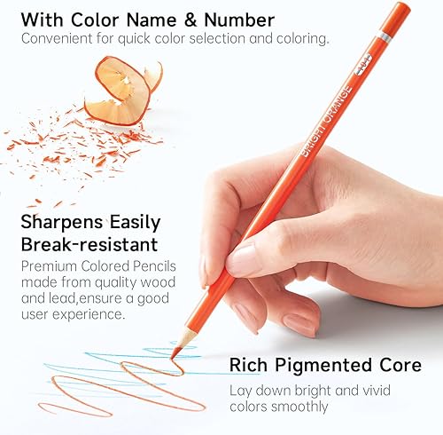 Miniatura 3 de Shuttle Art Lápices de colores y bloc de bocetos, juego de 180 lápices de colores + 160 hojas de libros de bocetos de artistas