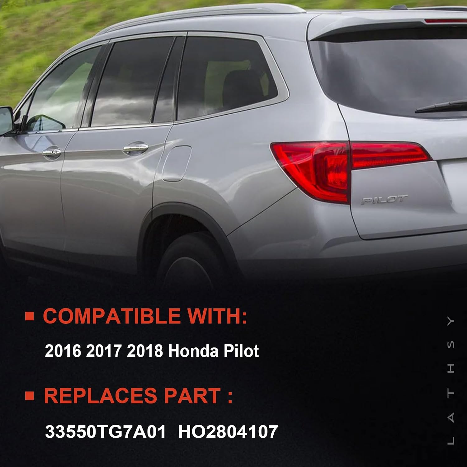 Tail Light Compatible With 2016 2017 2018 Honda Pilot Rear Light Taillight Left Driver Side Replace 33550TG7A01 HO2804107(Outer Side)