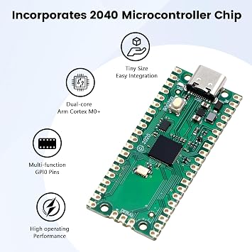 3-Pack RP2040 Microcontroller Board, Dual-Core ARM Cortex-M0+ up to 133MHz, 2MB Flash, 30 GPIO Pins, Compatible with Raspberry Pi Pico, Supports MicroPython & C/C++ (USB-C Port)