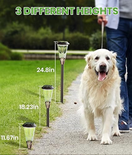 Miniatura 7 de Luces solares para caminos al aire libre, paquete de 8 luces solares brillantes 2 en 1 cálidas y frías al aire libre, IP65 impermeable, luces de