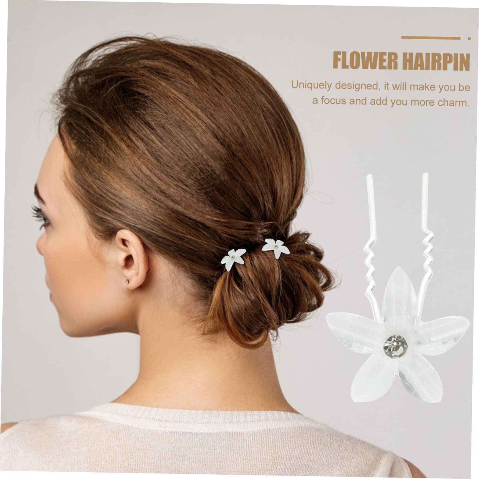 Healeved 100stücke U-förmige Haarnadeln Mit Blüten-design Für Hochzeiten Festliche Anlässe Und Tägliche Haaraccessoires Elegante Braut Haarschmuck Mit Glänzenden Kristallblüten