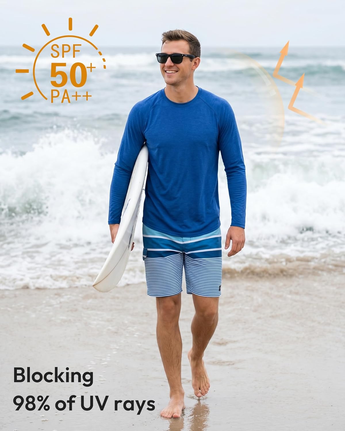BALENNZ Long Sleeve Tee Shirts for Men - Moisture Wicking Quick Dry Long Sleeve Shirts UV Sun Protection T-Shirts for Running