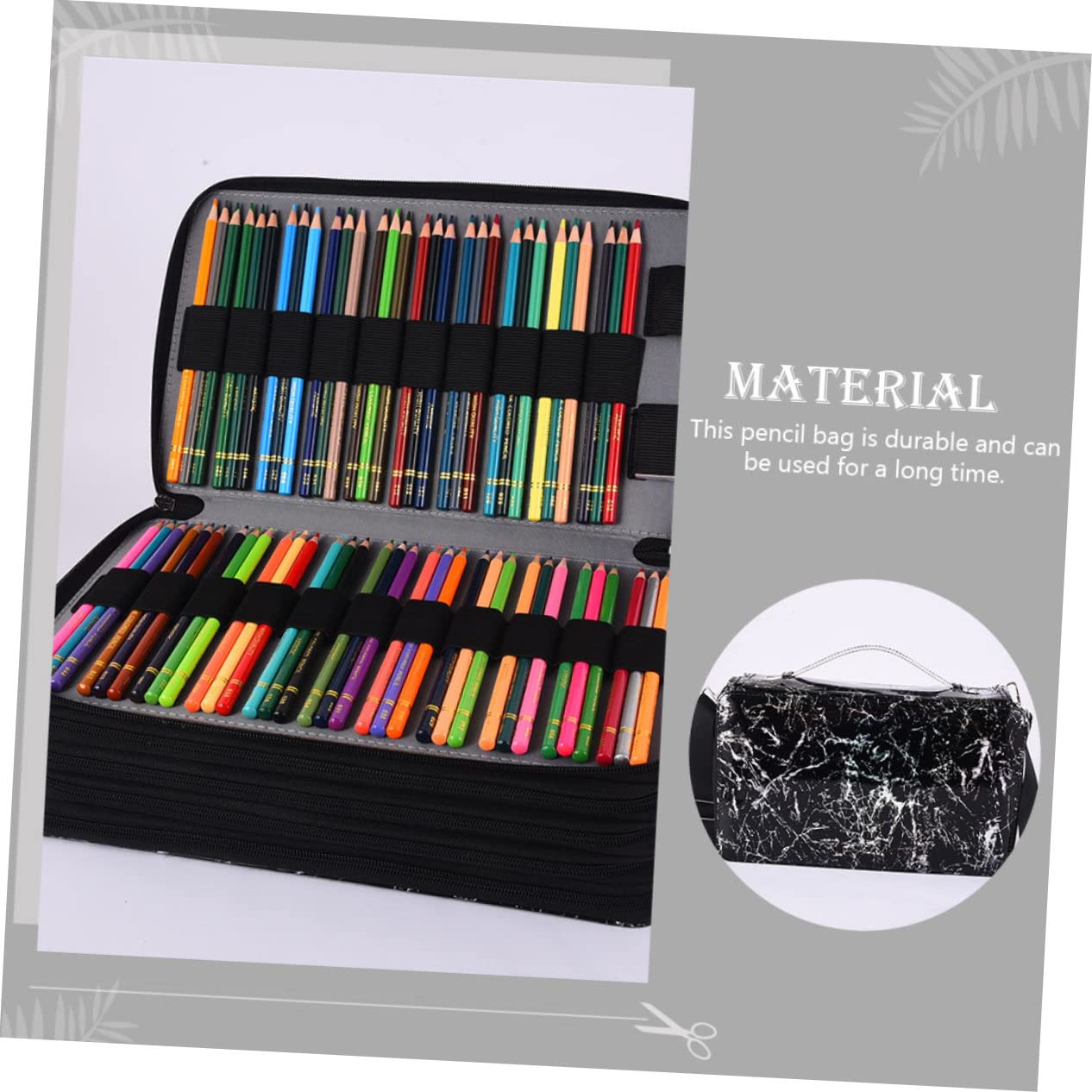 Astuccio Multistrato per Matite e Penne, Oxford Nero, Chiusura a Cerniera, Portatile e Multifunzionale la Scuola