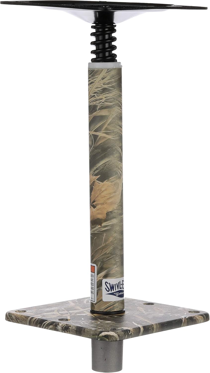 Attwood 97749C-7 Swivl-Eze Lock’N-Pin ¾-Inch Pedestal Package, Camouflage Finish, 11 Inches Tall, 7-Inch x 7-Inch Base Plate