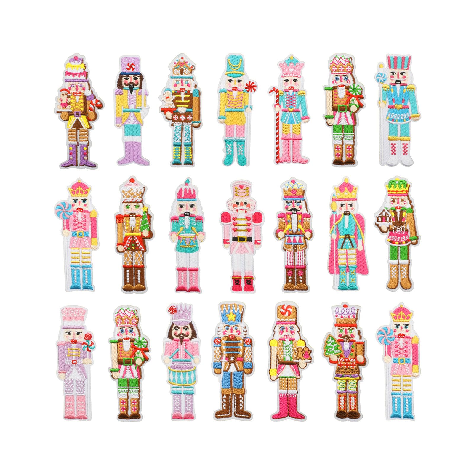 NEWFT Artistic Nutcrackers King Embroidery Iron on Patches for Covering Flaws on Jackets Jeans and Backpacks Fabric Patches
