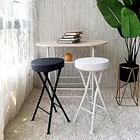 Vista 2 de Home - Juego de 2 taburetes plegables, resistentes de 24 pulgadas, plegable, acolchado, con capacidad de 300 libras para dormitorio, sala de recreo
