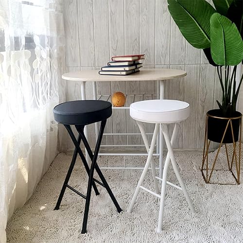 Miniatura 2 de Home - Juego de 2 taburetes plegables, resistentes de 24 pulgadas, plegable, acolchado, con capacidad de 300 libras para dormitorio, sala de recreo