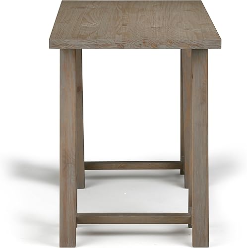 Miniatura 154 de SIMPLIHOME Sawhorse - Mesita de noche de madera maciza de 24 pulgadas de ancho, moderna, industrial, color gris envejecido, para sala de estar y