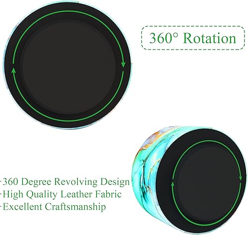 Miniatura 4 de Hennaja Organizador redondo de cuero para suministros de arte, soporte para control remoto, rotación de 360 grados, soporte multifuncional para