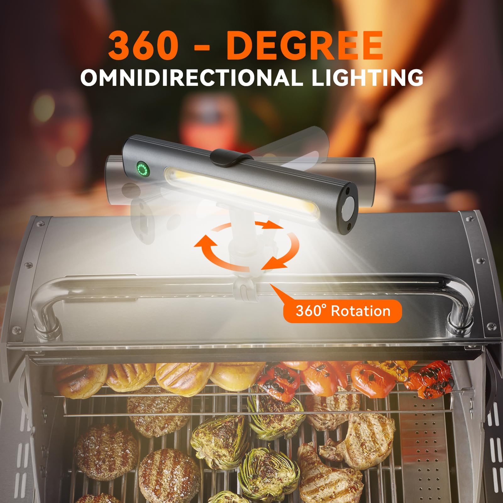 Luces de parrilla para parrilla al aire libre diseñadas para parrilla Blackstone Weber, luz magnética para parrilla de barbacoa para accesorios de parrilla Blackstone, luces LED magnéticas 7