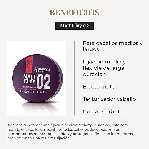 Miniatura 3 de Salerm Cosmetics 02 Matt Clay Medio Hold -4.5 oz