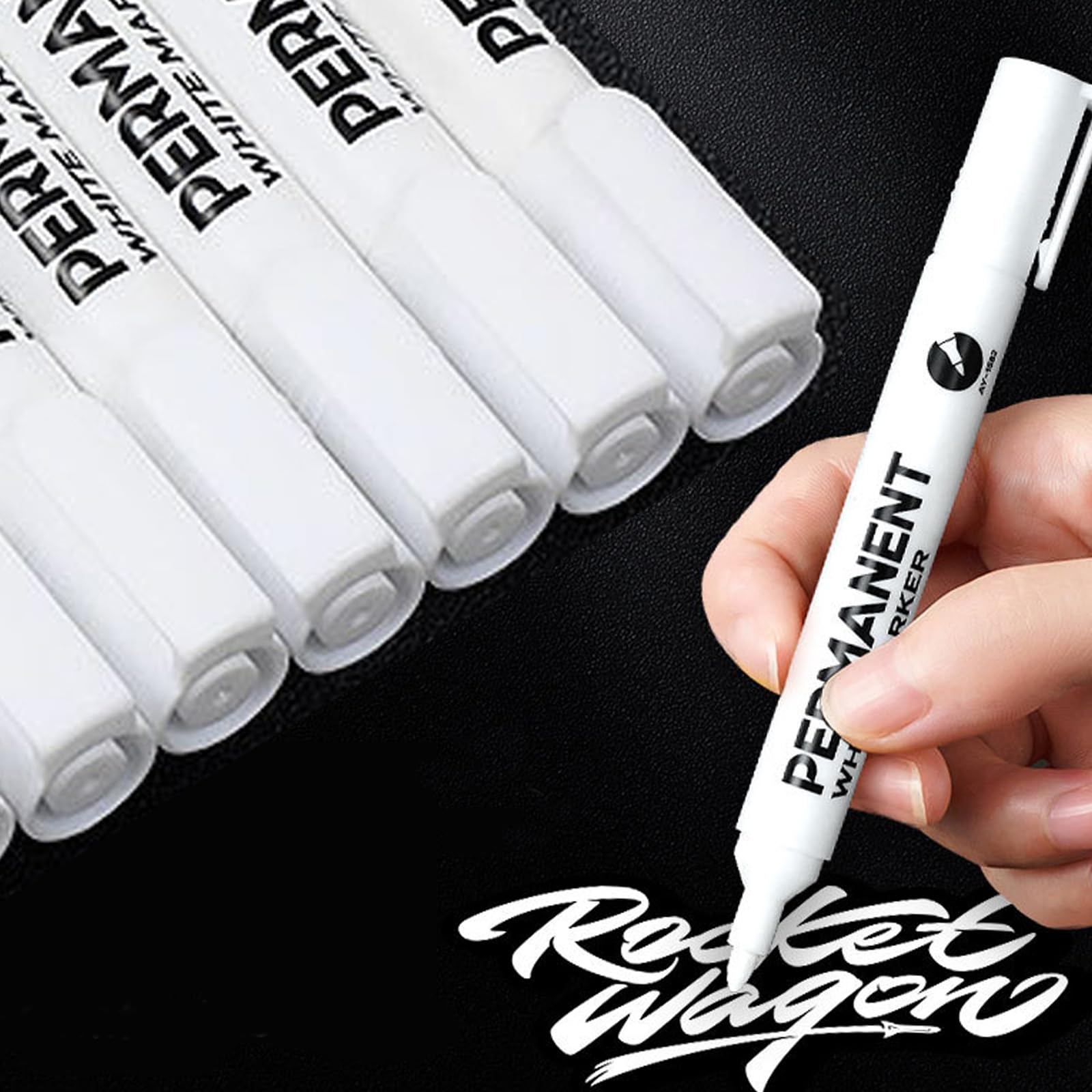 Topspitgo Rotuladores Acrilicos Permanentes Blanco 5 Rotulador Textil Resistente al Agua Rotulador para Dibujar、Piedras、Madera、Vidrio、Cerámica、Lienzo、Neumáticos、Metal