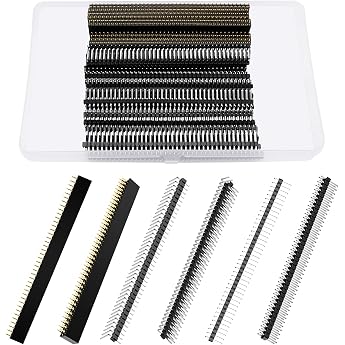 VooGenzek Pack of 30 6 Types 2.54 mm 40 Pin Straight Single Row Stackable Female Header Male and Female Pin Header Socket Connector Strip for Arduino Stackable Shield