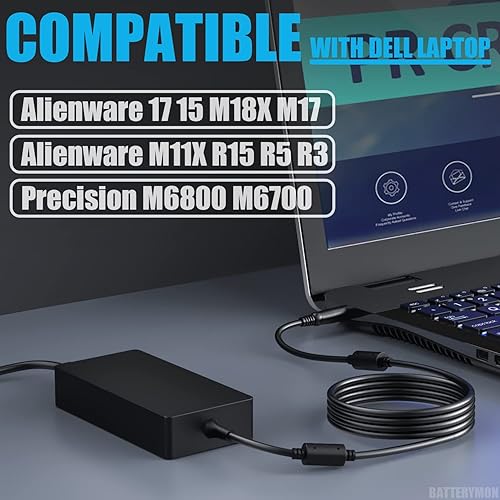 Miniatura 2 de Adaptador de corriente de 240 W compatible con Dell Alienware M15 R2 R3 R4 R6 R7 Alienware 15 17 M17 M11X M17X M17X M18X X15 Área-167.3 ft PA-9E,