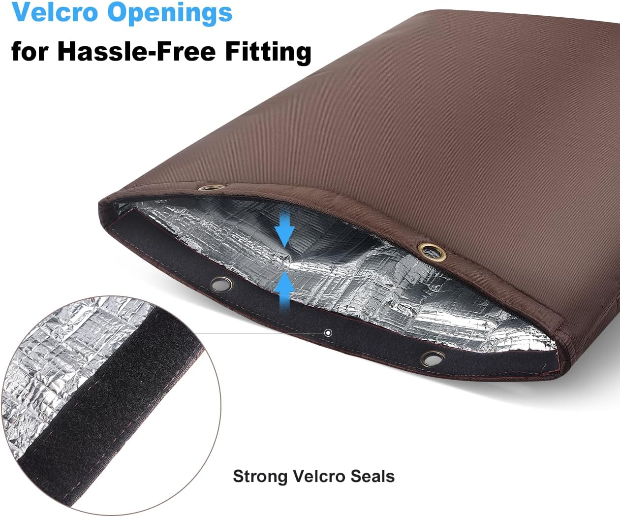 Backflow Insulation Cover 24W x 24H inches + Backflow Insulation Cover with Two Hook and Loop Openings 24''W x 24''H inches