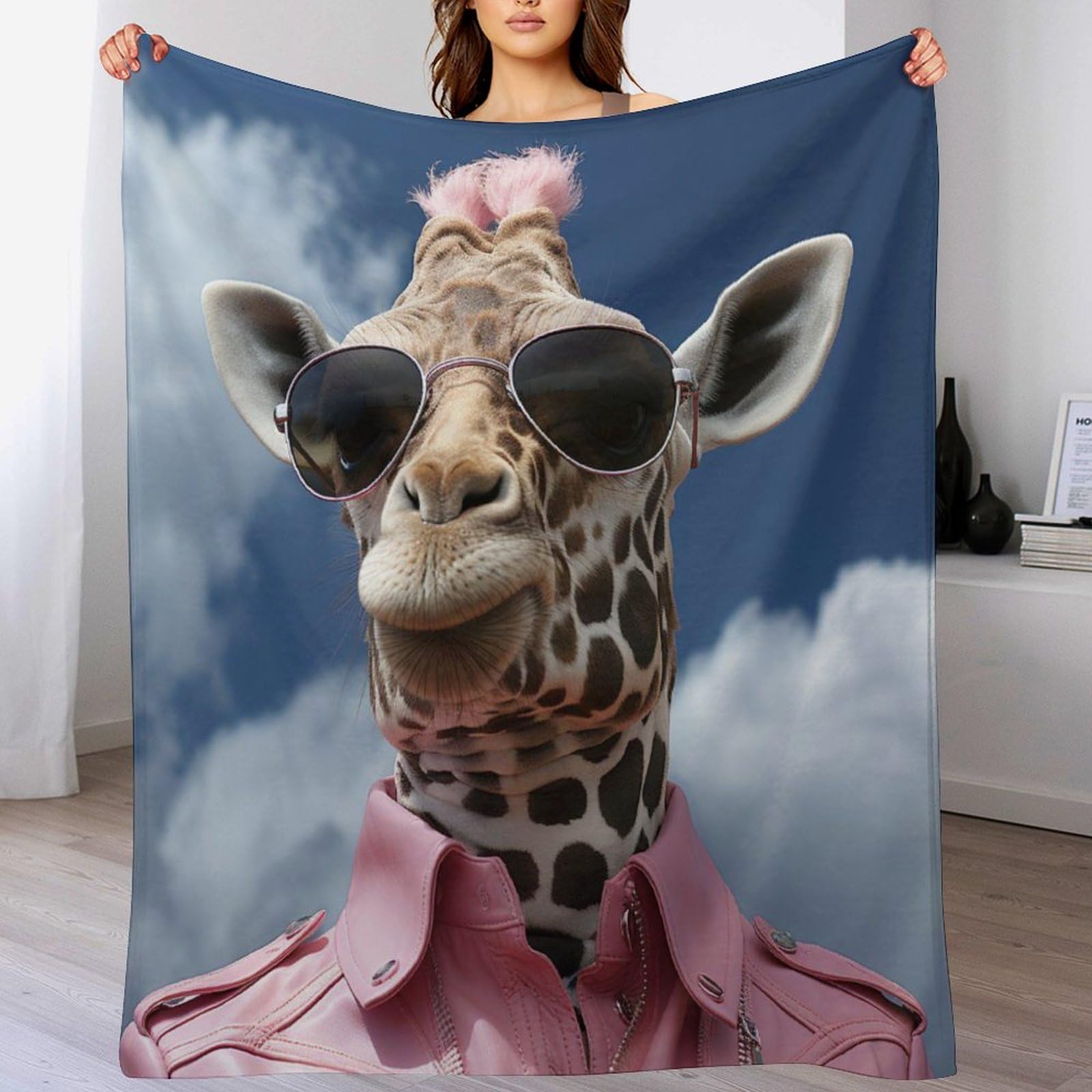 Couverture girafe douce pour vos soirées télé cocooning sur le canapé
