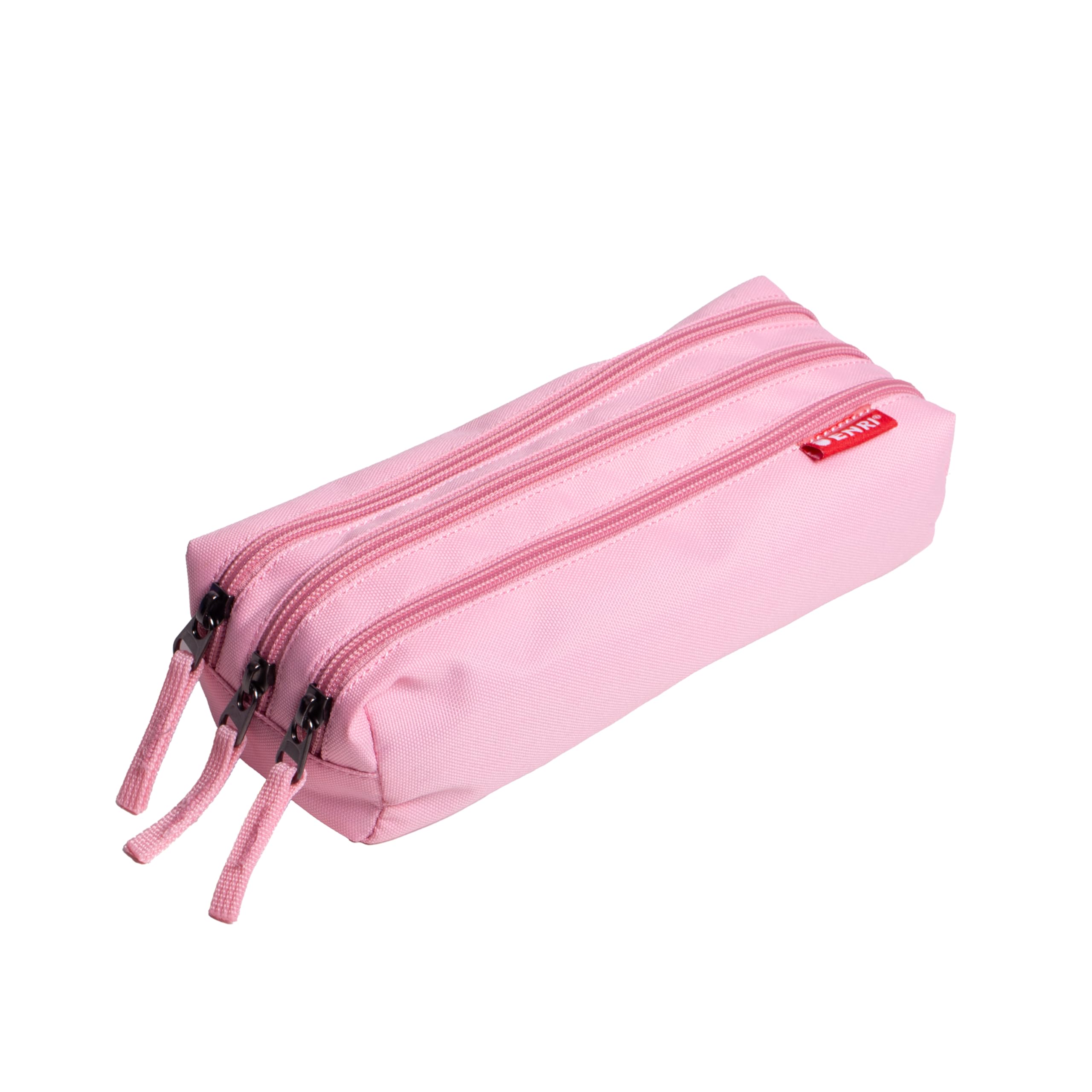 Enri, Estuche Escolar 3 Compartimentos Unisex, 21 x 9 x 8 cm, Color: Rosa