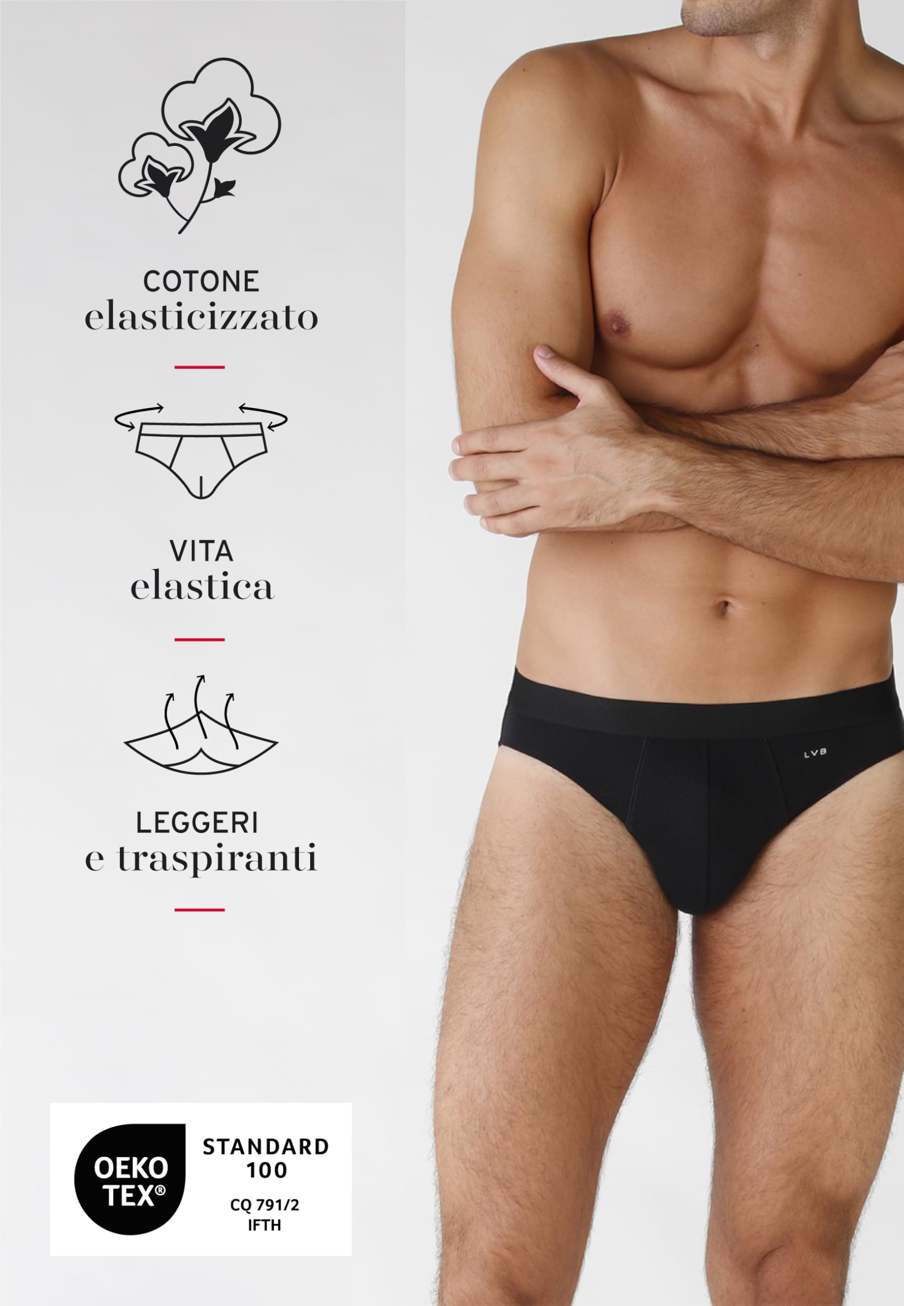 Lovable Slip in Cotone Elasticizzato | Multipack 4 Pezzi | Comodi e Traspiranti | Intimo Basic Comfort Quotidiano | Mutande Uomo X4