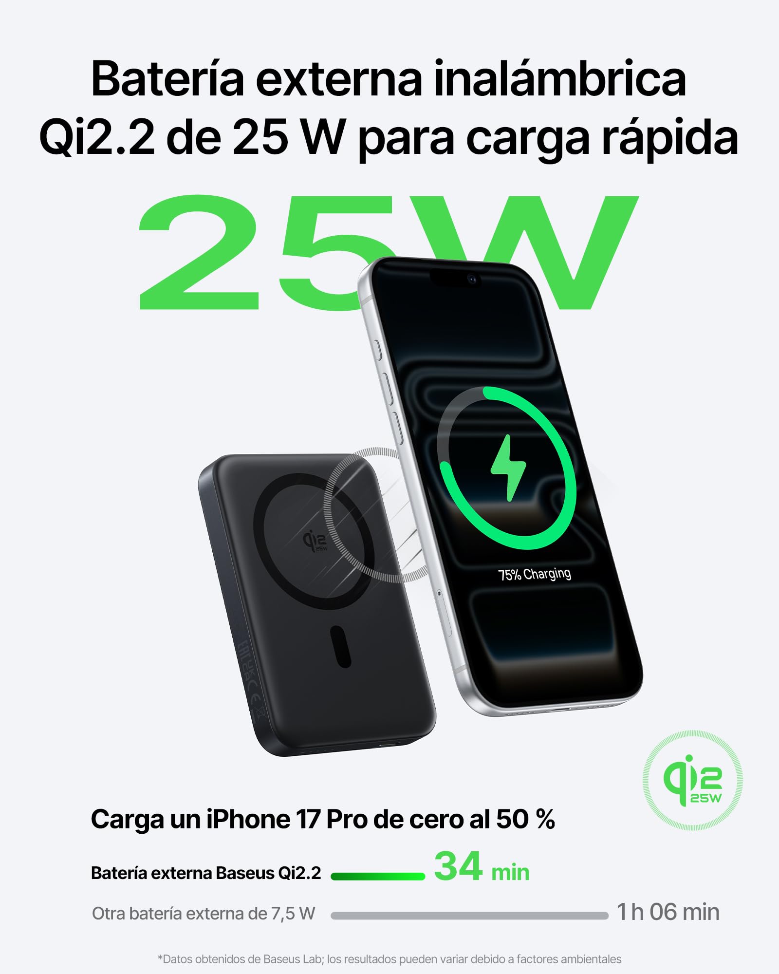 Baseus EnerFill FM21 Qi2.2 25W Powerbank Magsafe, Batería Externa Magnética 10000mAh, PD 45W USB C Carga Rápida, Power Bank Carga inalámbrica para iPhone 17, 16, 15 Pro MAX