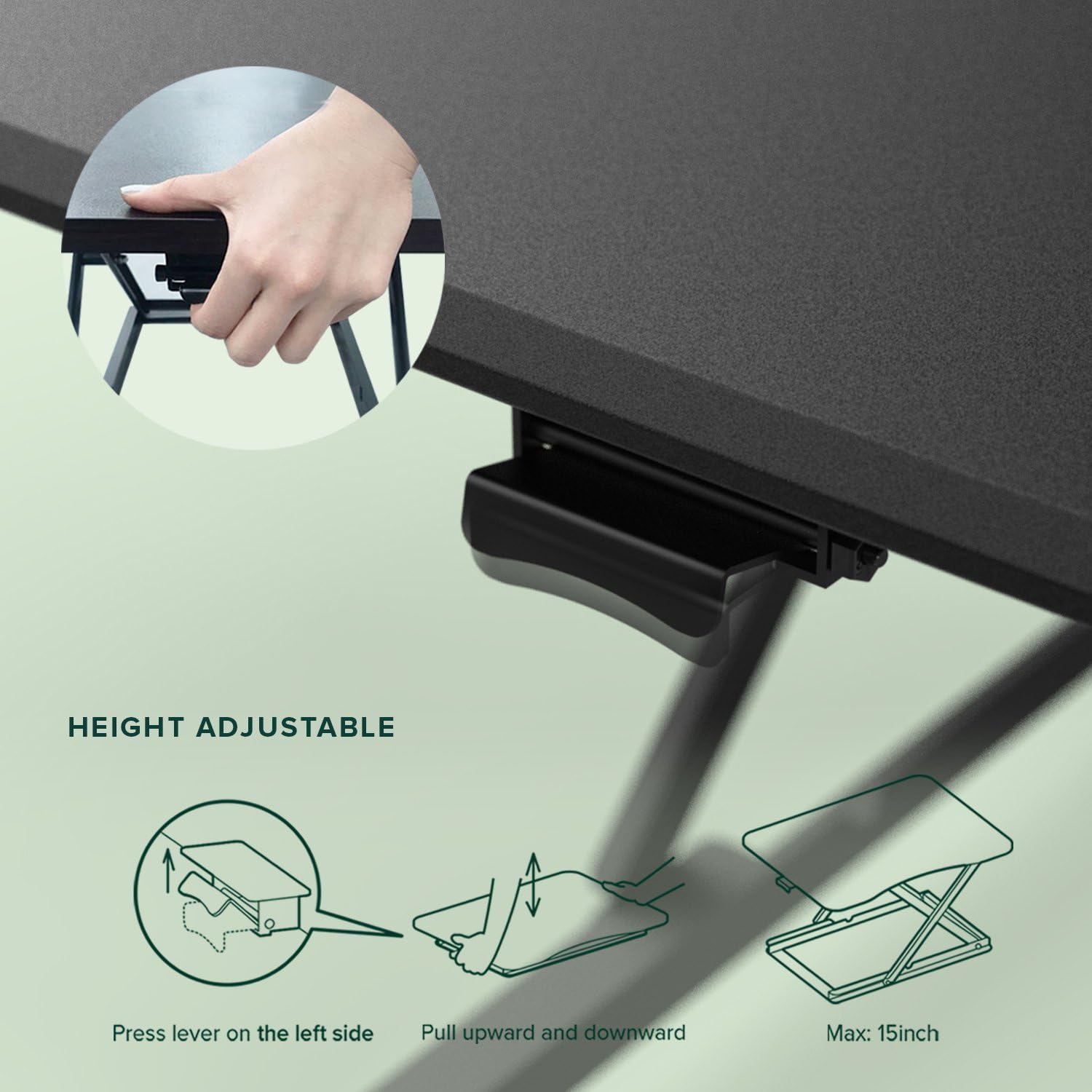 Best Cyber Monday 🔥 ZINUS Molly 28 Inch Standing Desk with Adjustable Height / Desktop Workstation / Desk Converter / No Assembly, Black