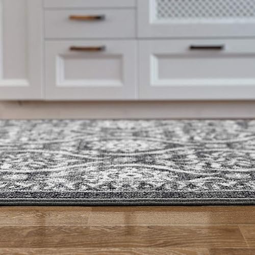 Miniatura 105 de Antep Rugs - Alfombras antideslizantes (antideslizante) 4 x 6 con parte trasera de goma floral geométrica de bajo perfil para interiores