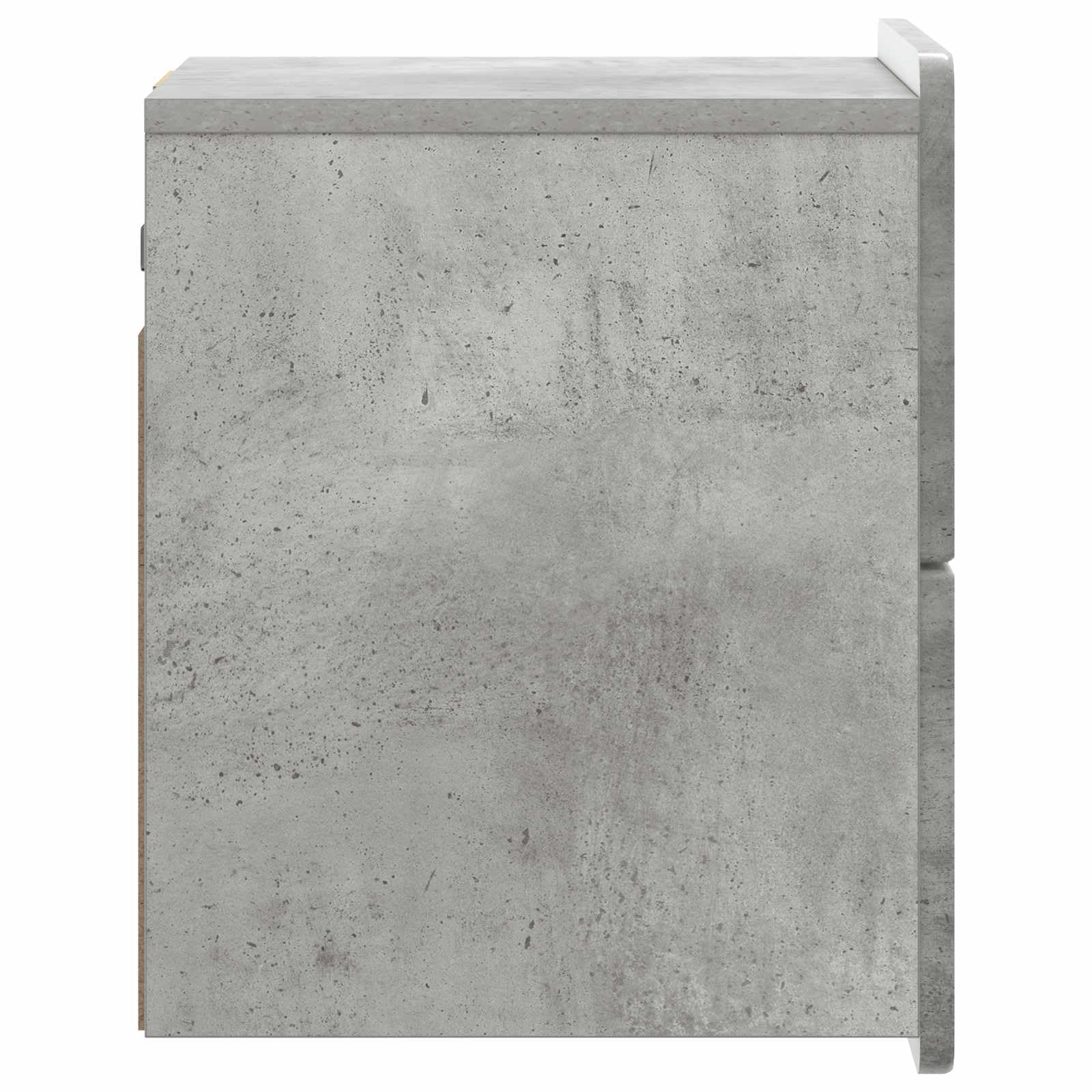 Mobiletto da notte a muro grigio cemento con ampio cassetto supporto per camera soggiorno ingresso e corridoio compatto 33x34,5x43 cm