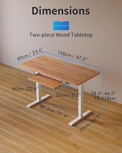 Miniatura 57 de FEZIBO Escritorio de pie con bandeja para teclado, altura ajustable de 40 x 24 pulgadas, con ajustes preestablecidos de memoria para oficina en