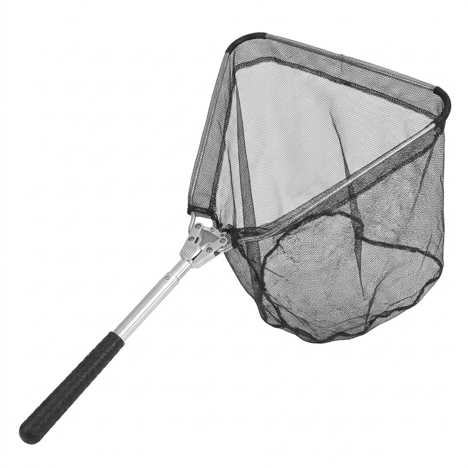 BRIOTA Folding Landing Net, Portable Aluminium Alloy Fishing Net, Carp Koi Bird Net with Telescopic Pole for Fly Ice Stream Fishing