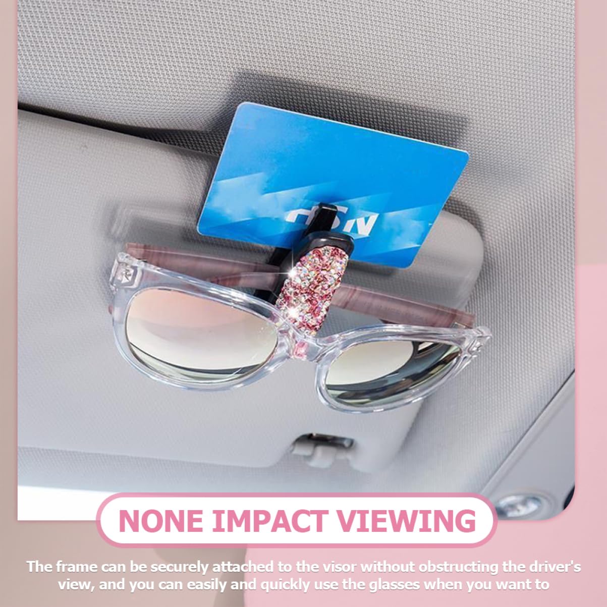 Lot De 2 Clips Pare-soleil Pour Lunettes De Voiture - Fixation Sûre Et Gain De Place - Gris Clair