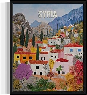Syria Countryside Wall Art Poster Print, Rural Landscape, Heritage Artwork Culture Decor Travel Poster for Living Room and Bathroom A3 (10" L x 8" W, Unframed)