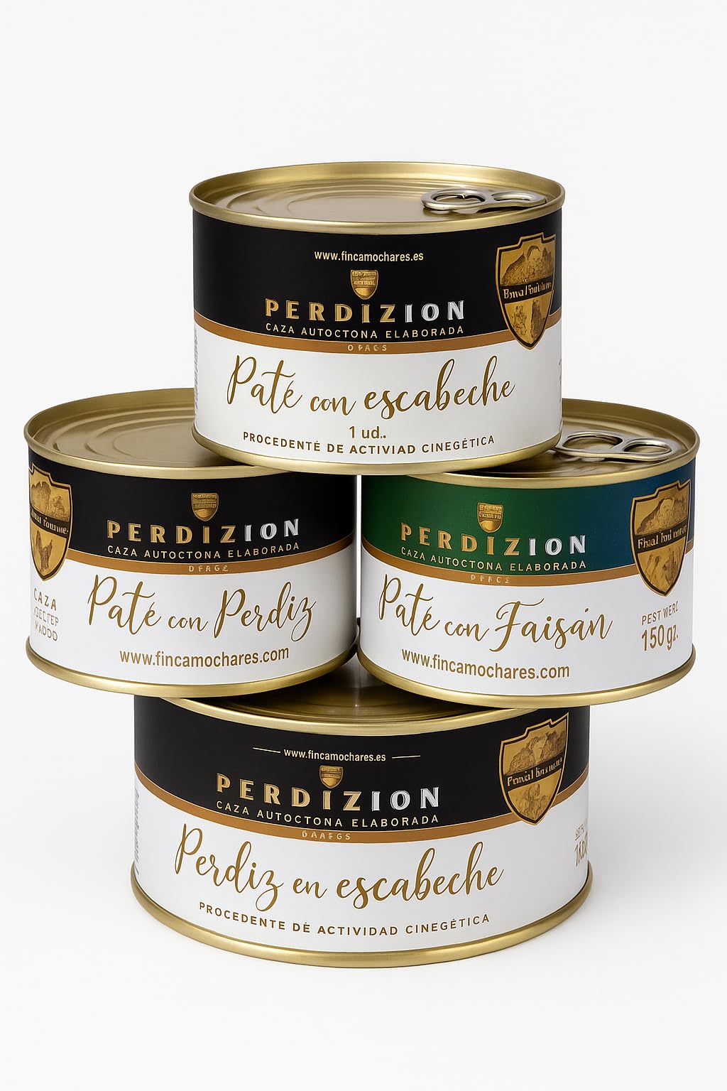 Confezione Gourmet. Pernice in agrodolce speciale 475 g + Paté di fagiano artigianale 150 gr + Patés d'anatra artigianales 150 grs + Paté di pernice artigianale 150 gs. Regalo originale.
