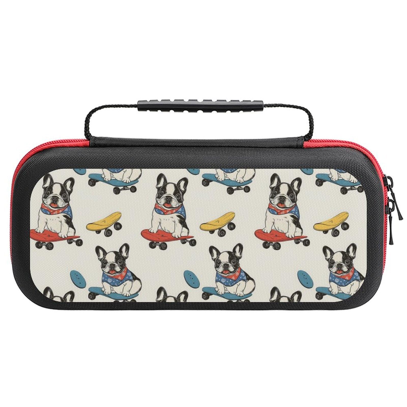 GVYGVY Compatible with Nintendo Switch Case - Travel Fashion Cute Skateboard Dog Print Carrying Case Compatible with Switch