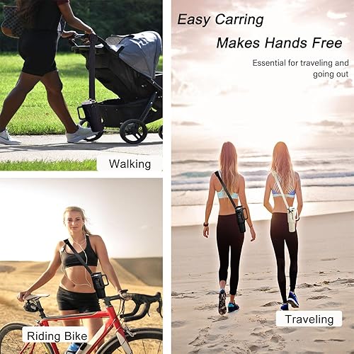 Miniatura 5 de Bolsa de transporte para botella de agua Stanley de 40 onzas con asa, accesorios de copa Stanley con correa ajustable para el hombro, cubierta de