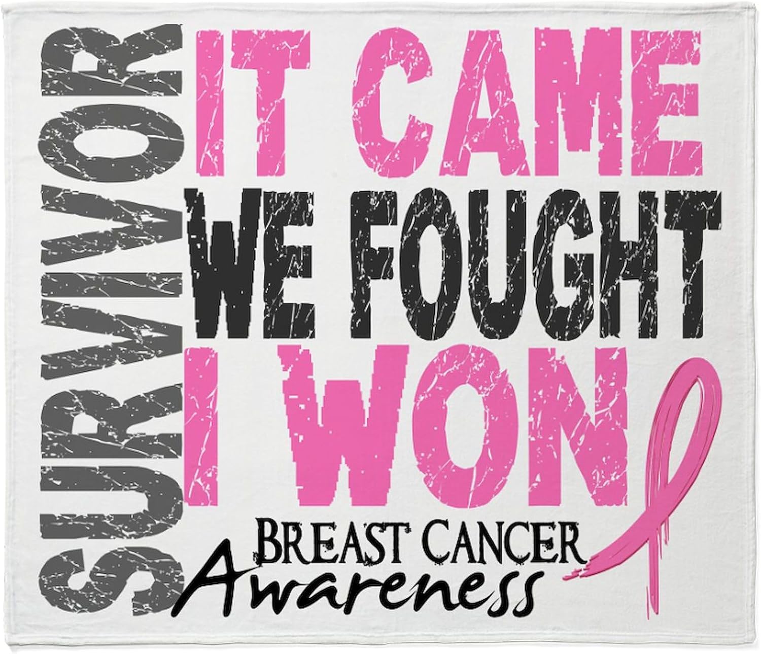 CafePress Breast Cancer Survivor 2 Throw Blanket Super Soft Fleece Plush Throw Blanket, 60"x50"