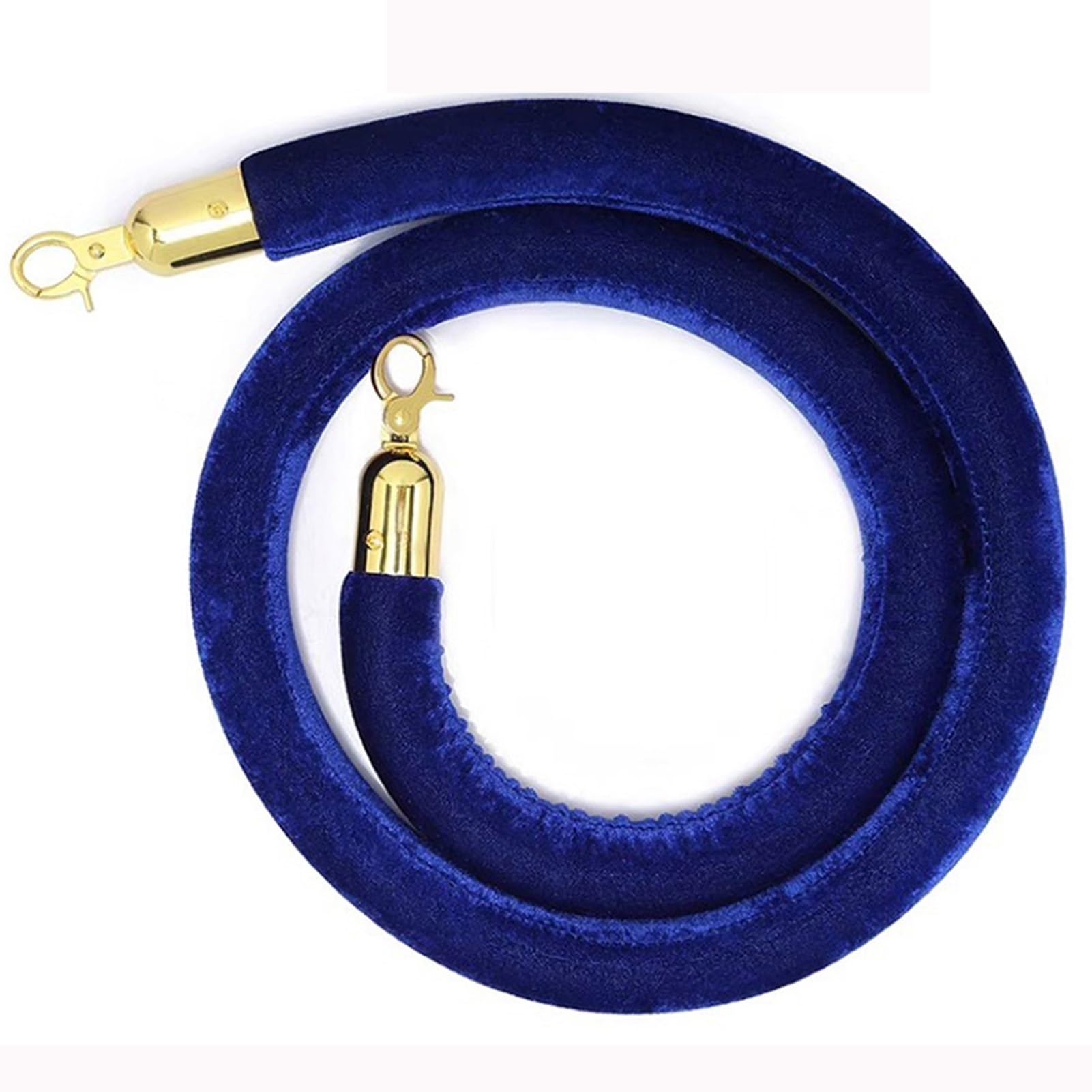 Aioneer Brown Velvet Queue Rope, 1.5M Barrier Rope For Crowd Control, Ideal For Event Management, Theatre Openings, And Visitor Guidance-Blue-1.5m/5ft/59in