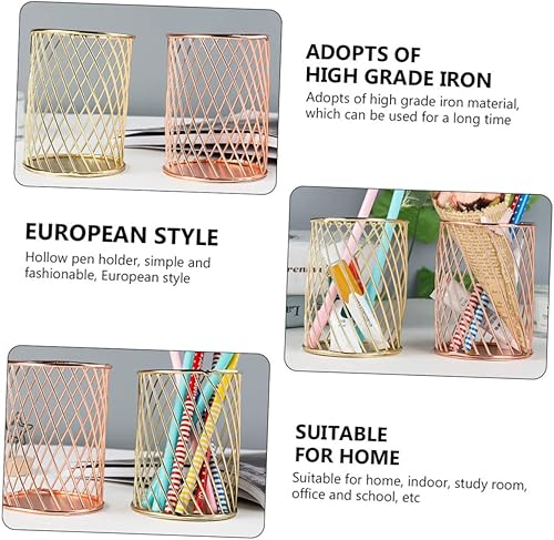 Miniatura 2 de NUOBESTY Soporte creativo de la pluma del escritorio del metal para el cepillo del maquillaje de los artículos de papelería blanco organizar el