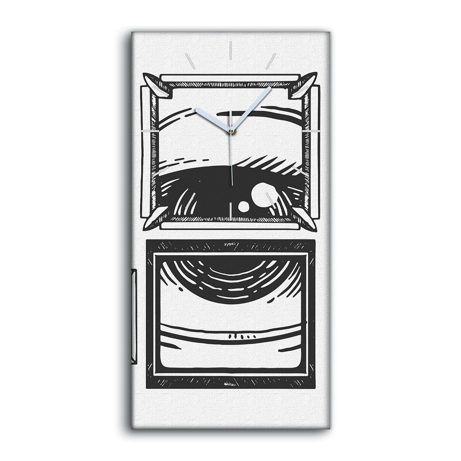 Horloge sur Toile Silencieuse pour Salon et Chambre Décoration Murale 30x60cm