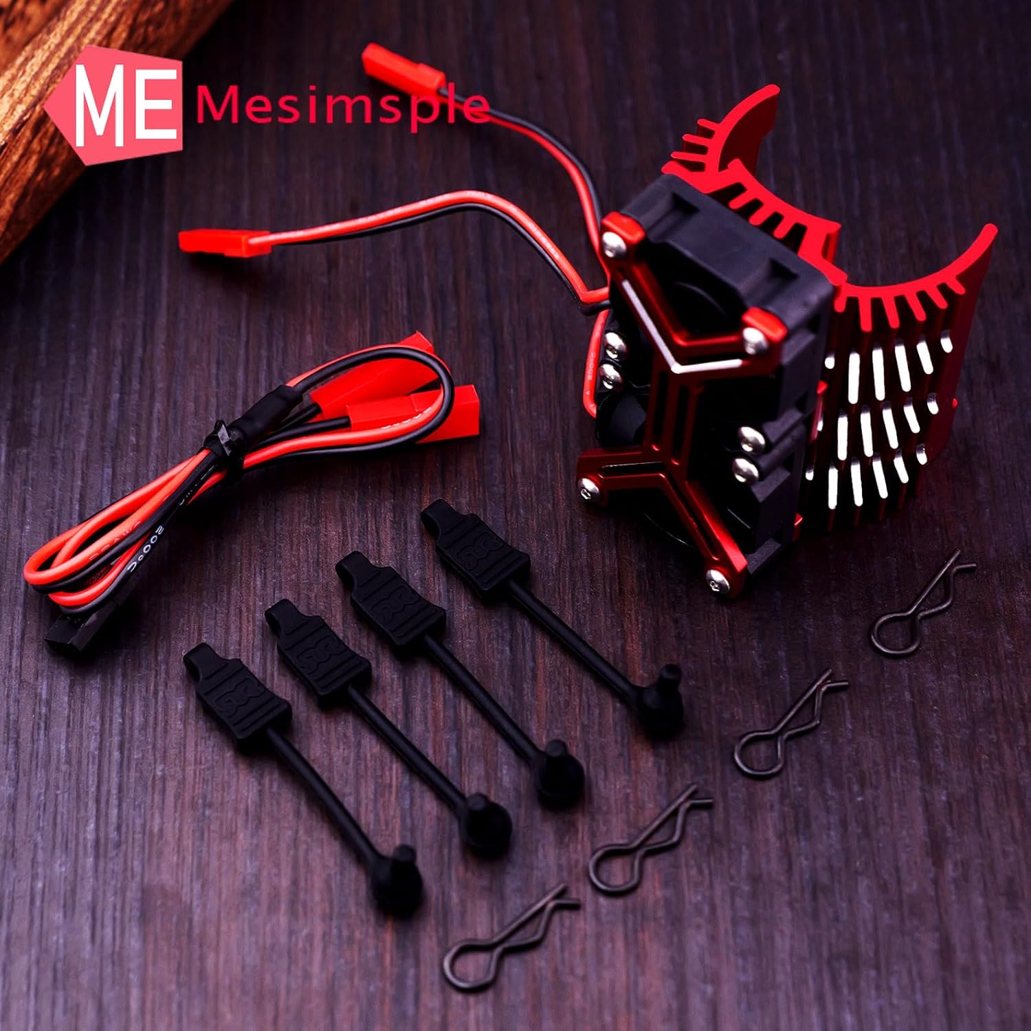 4274 4068 Motor Fan & Body Clips for Arrma 1/7 1/8 RC Cars Felony Infration Limitless Kraton Outcast Notorious 6S Motor Heatsink 40mm 42mm Cooling Fan Upgrades Parts Red