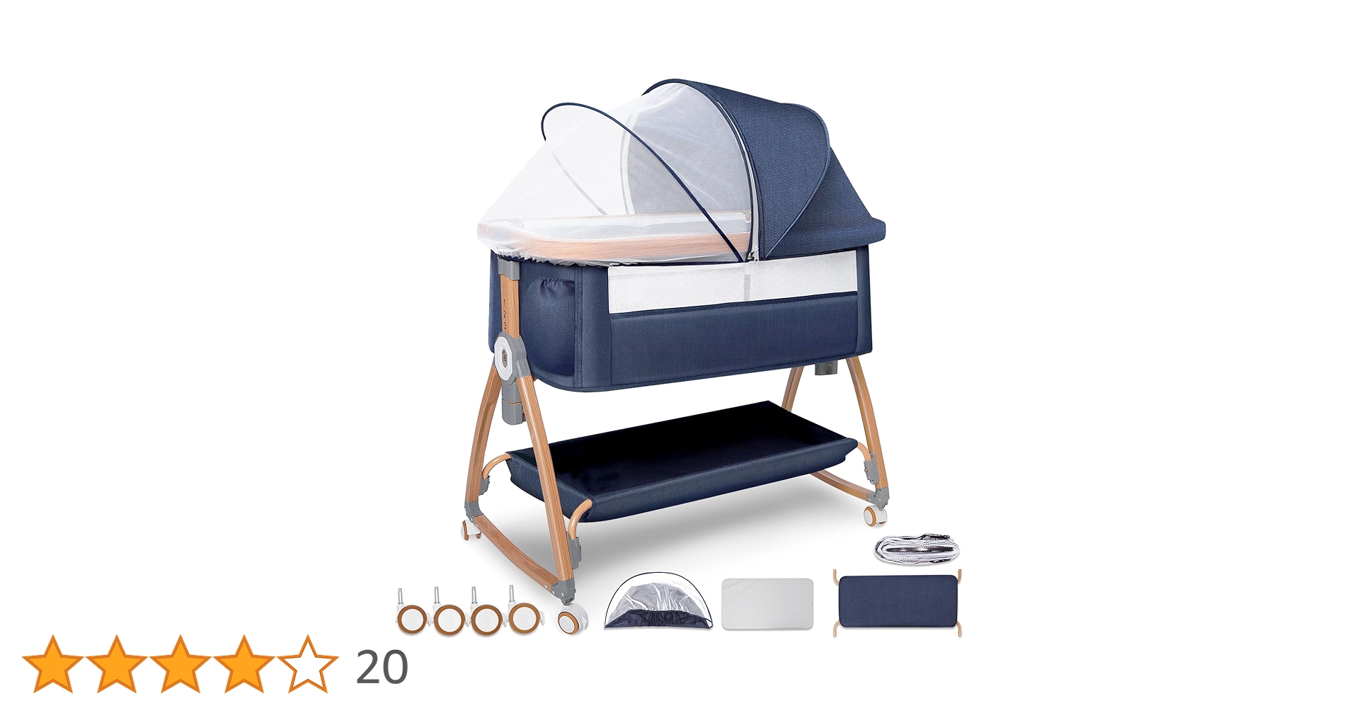 2025最新型ベビーベッド　ネイビー Amazon.co.jp: [2025新型] ベビーベッド 添い寝ベッド 5in1