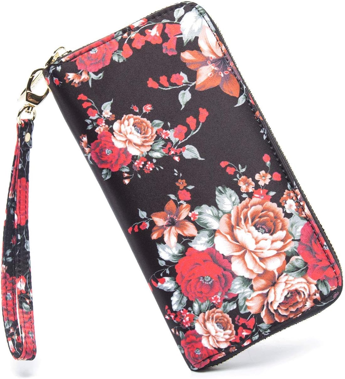 Women Wallet Card RFID For Womens Holder Blocking Credit Small Zipper Purse Pocket Bifold Slim Coin ID Ladies Wristlet Clutch Large Capacity Window Case Travel Zip Women's