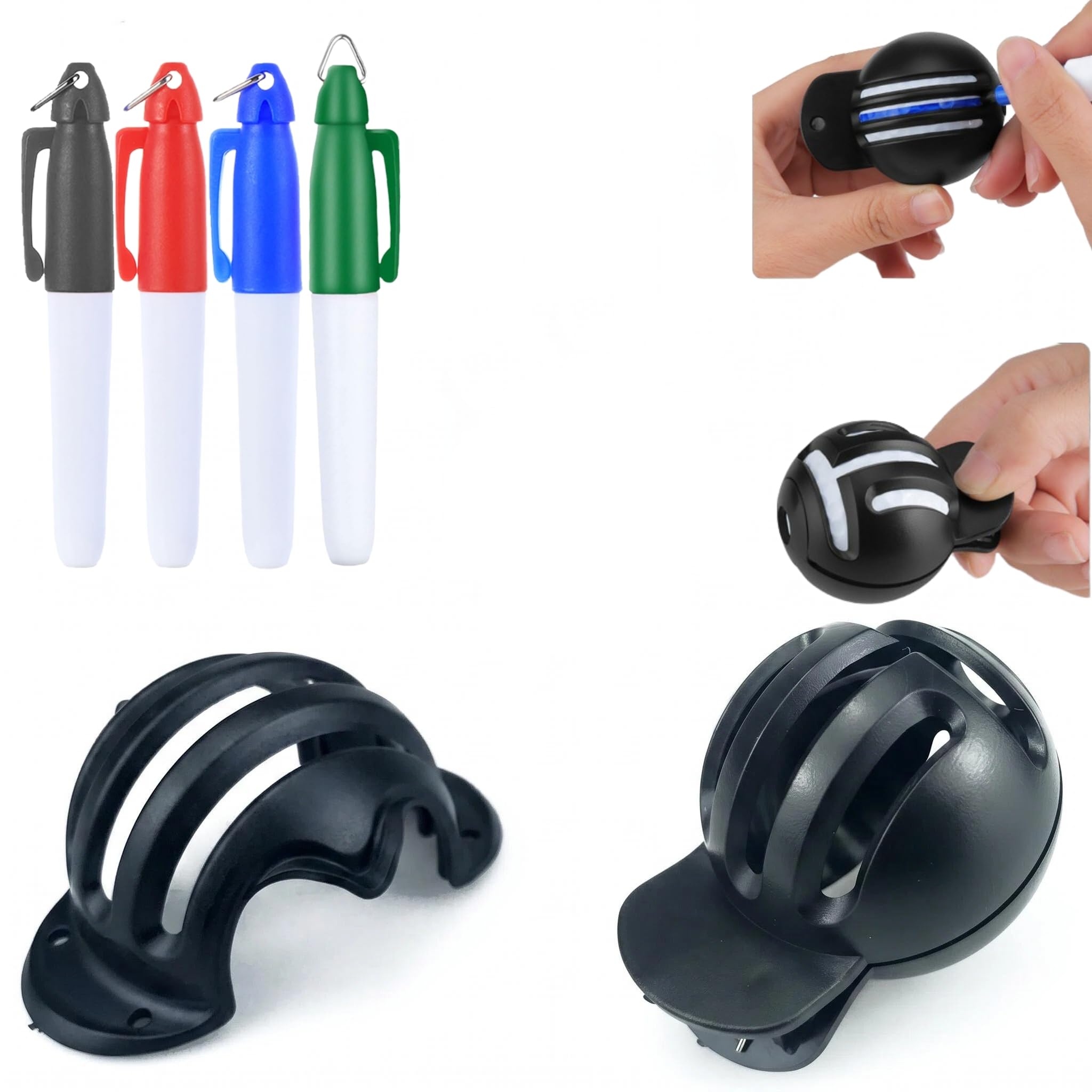 6 Pack Golf Ball Markers for Putting Green,Golf Accessories with 2 Impact Ball Liners, 4 Pens,Draw Perfect Straight Lines Instantly!High-Precision Golf Ball Marker Tool for All Men Women Players