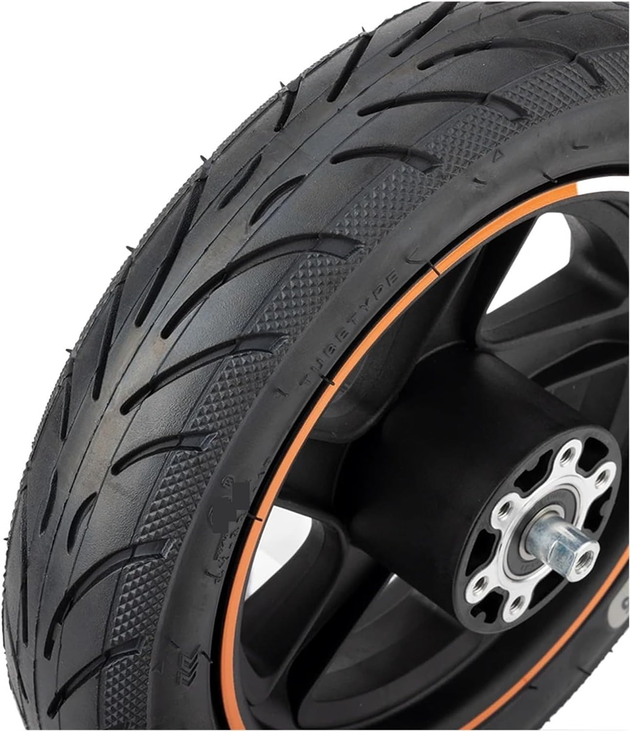 Rear Wheel Assembly, Compatible for Ninebot F20 F30 F40 F40D F40E Electric Scooter ABS Wheel Hub Include Inner Tube Out Tire Parts(Orange Color)