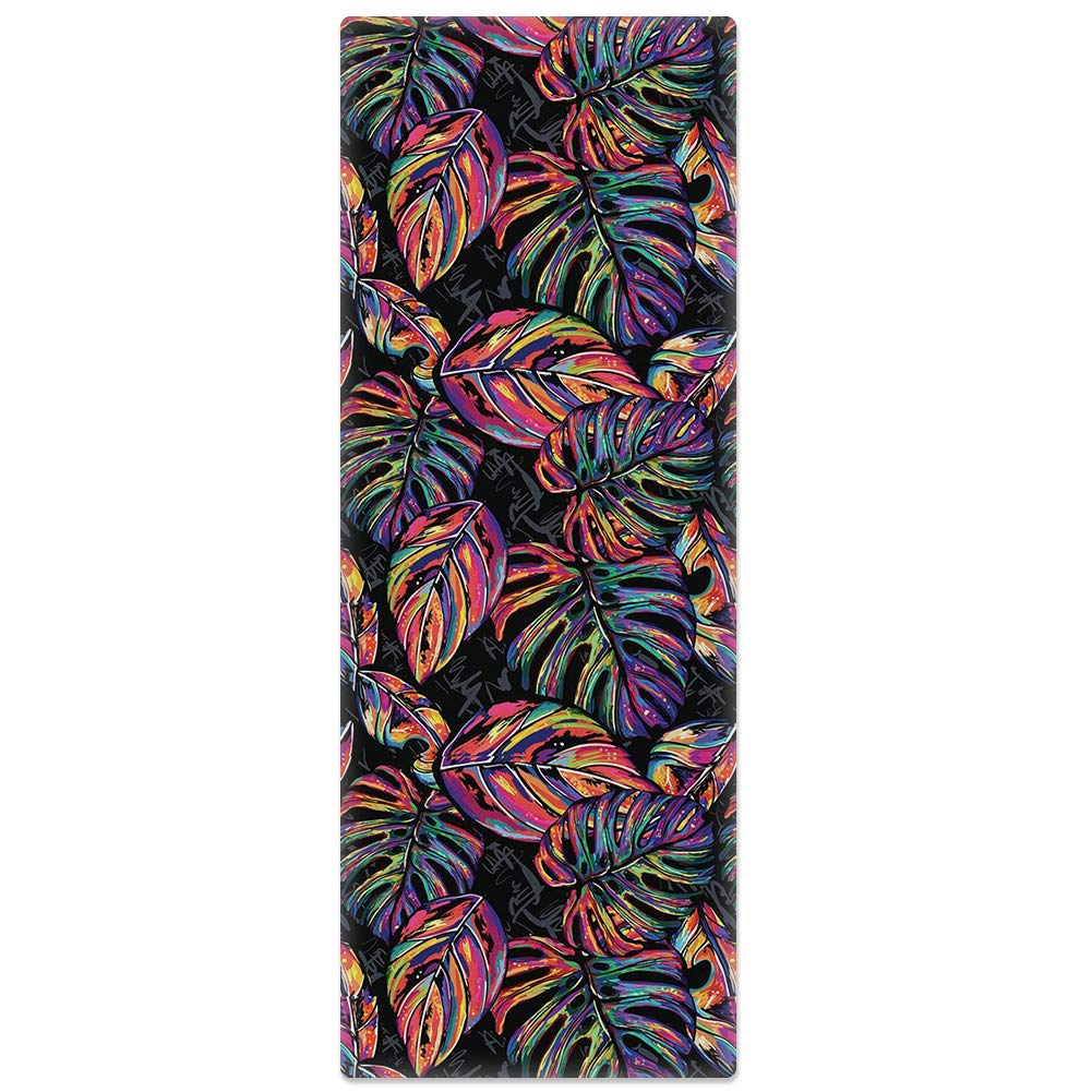 HUGS IDEA Tapis de yoga ultra fin en daim 2 mm, Femme, Z94, Botanique, taille unique